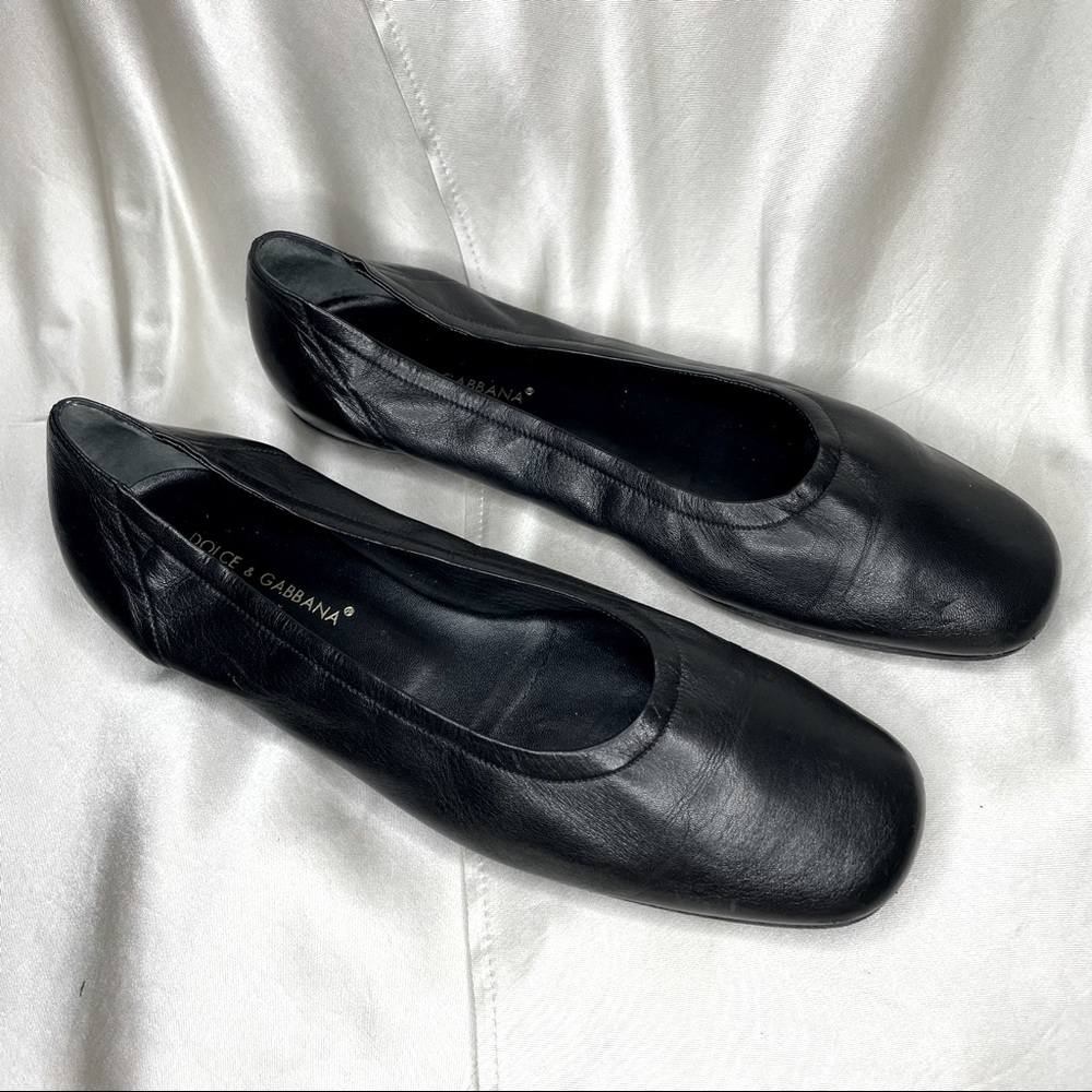 Dolce & Gabbana black soft ballerina flats